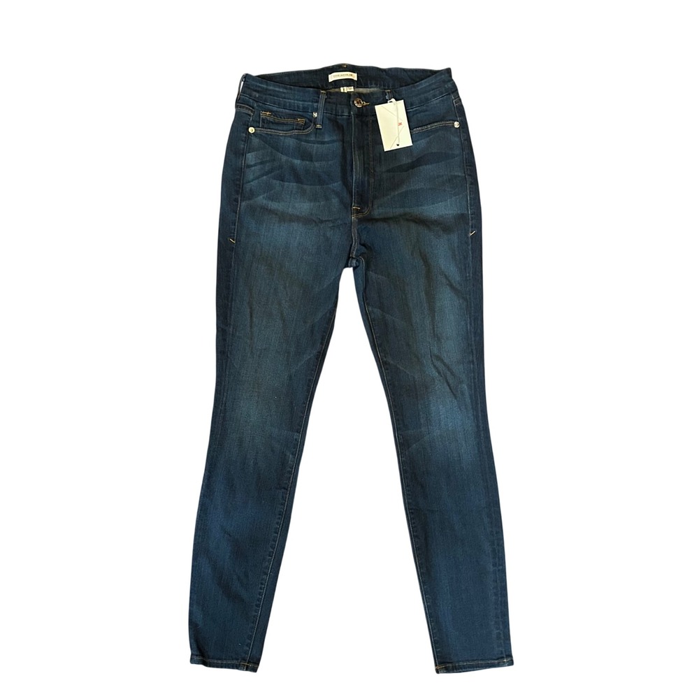 Good American Good Waist Jeans Womens Blue High Rise Skinny GW0397 16